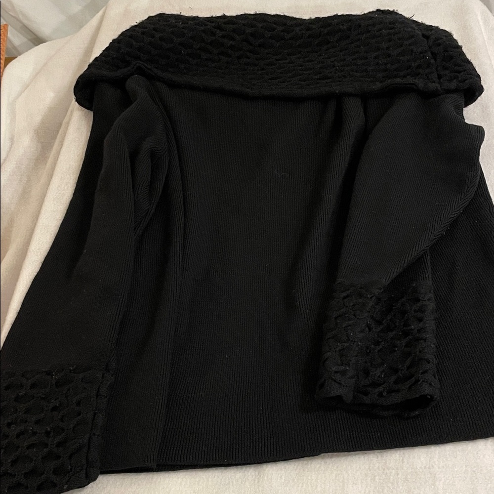 Dana Buchman Black Off-the-Shoulder Knit Sweater - Picture 6 of 6